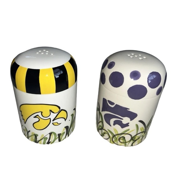Kansas & Iowa State Ceramic‎ Salt & Pepper Shakers - Magnolia Lane by Cabell's - Picture 1 of 8